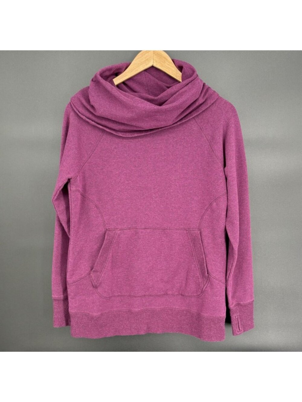 L.L. Bean Women's Cozy Pullover Cowl Neck Sweatshirt M Purple Outdoor Hiking